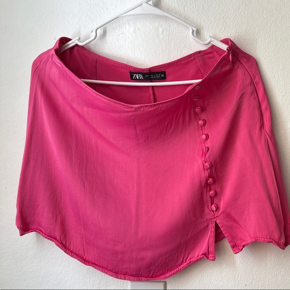 Zara Fuchsia Button-Up Top